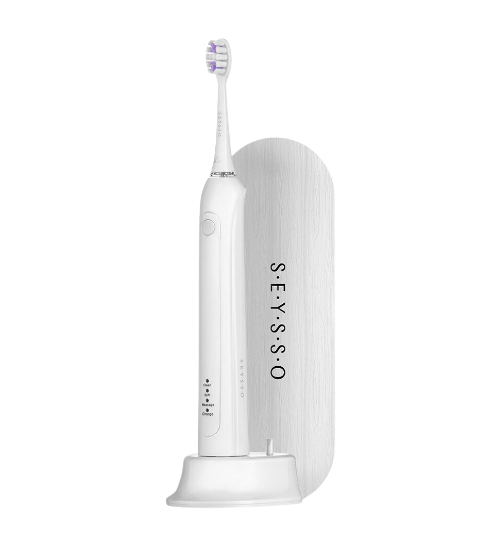 SEYSSO Basic White Sonic Toothbrush with Travel Case