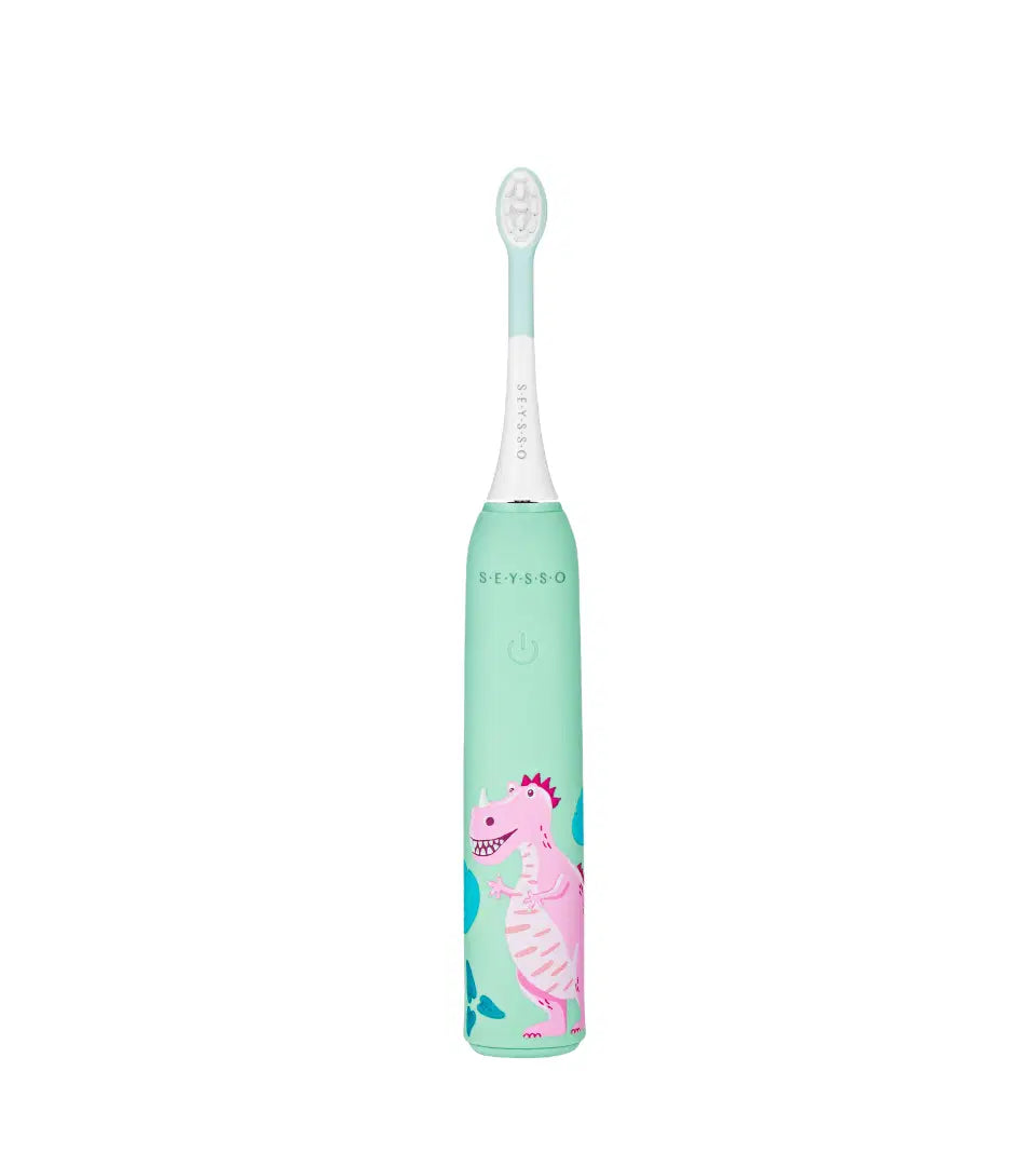 SEYSSO Kids Sonic Toothbrush – Dinosaur Coral (3–7 Years).
