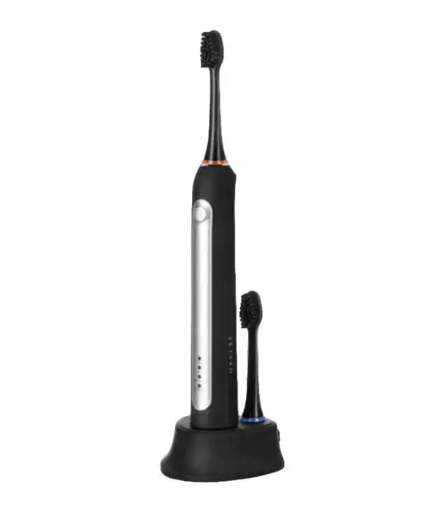 SEYSSO Professional Sonic Toothbrush with Travel Case & Charger on charging stand.
