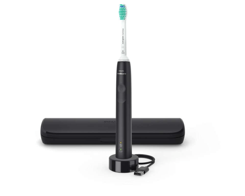 Philips Sonicare 3100 Series HX3673/14 – Black + Travel Case