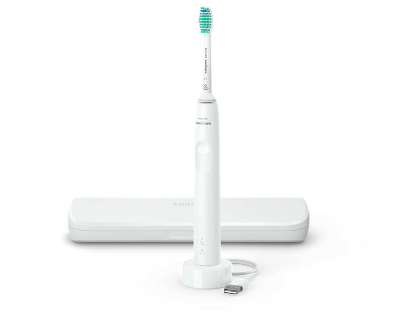 Philips Sonicare 3100 Series HX3673/13 – White + Travel Case