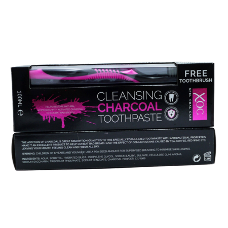 XOC Charcoal Toothpaste 100ml & Free Toothbrush