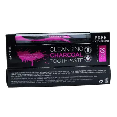 XOC Charcoal Toothpaste 100ml & Free Toothbrush