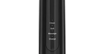 SEYSSO Carbon Basic Black Sonic Toothbrush control panel with Clean, Soft, Massage, and Charge functions.