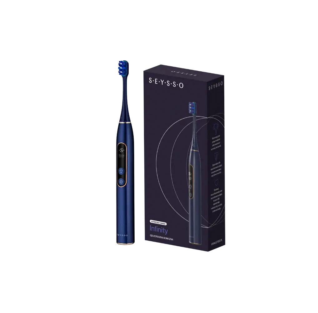 SEYSSO Hypertech Infinity Sonic Toothbrush with packaging, featuring advanced sonic technology and modern design.