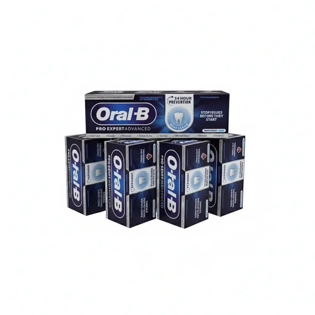 Oral-B toothpaste packaging on a white background