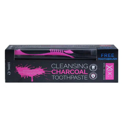 XOC Charcoal Toothpaste 100ml &  Free Toothbrush