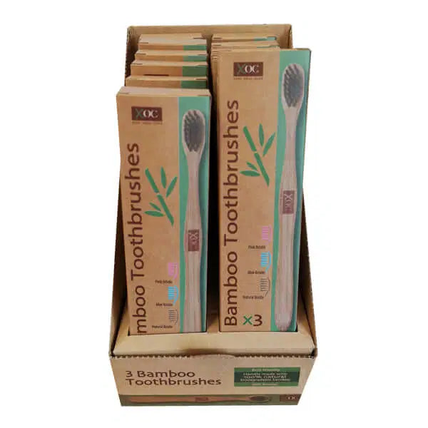 Xoc Bamboo Toothbrushes 3 pk