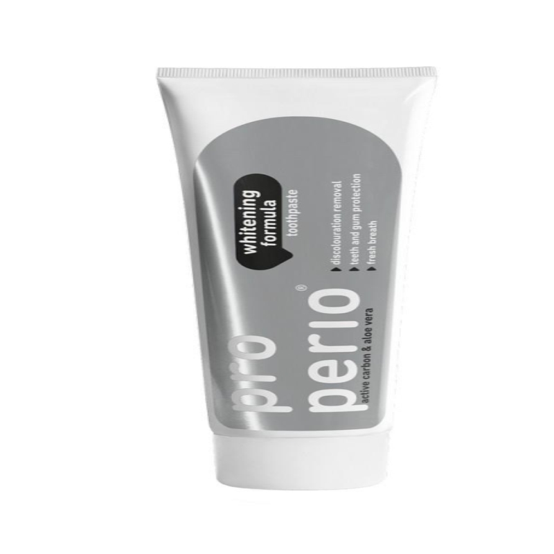 Pro-Perio whitening toothpaste tube on a white background