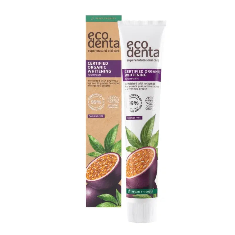 ECODENTA Certified Organic Whitening Toothpaste – Passion Fruit, 75 ml