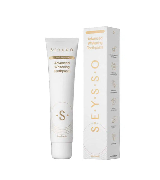 Seysso Advanced Whitening Toothpaste tube and packaging on a white background