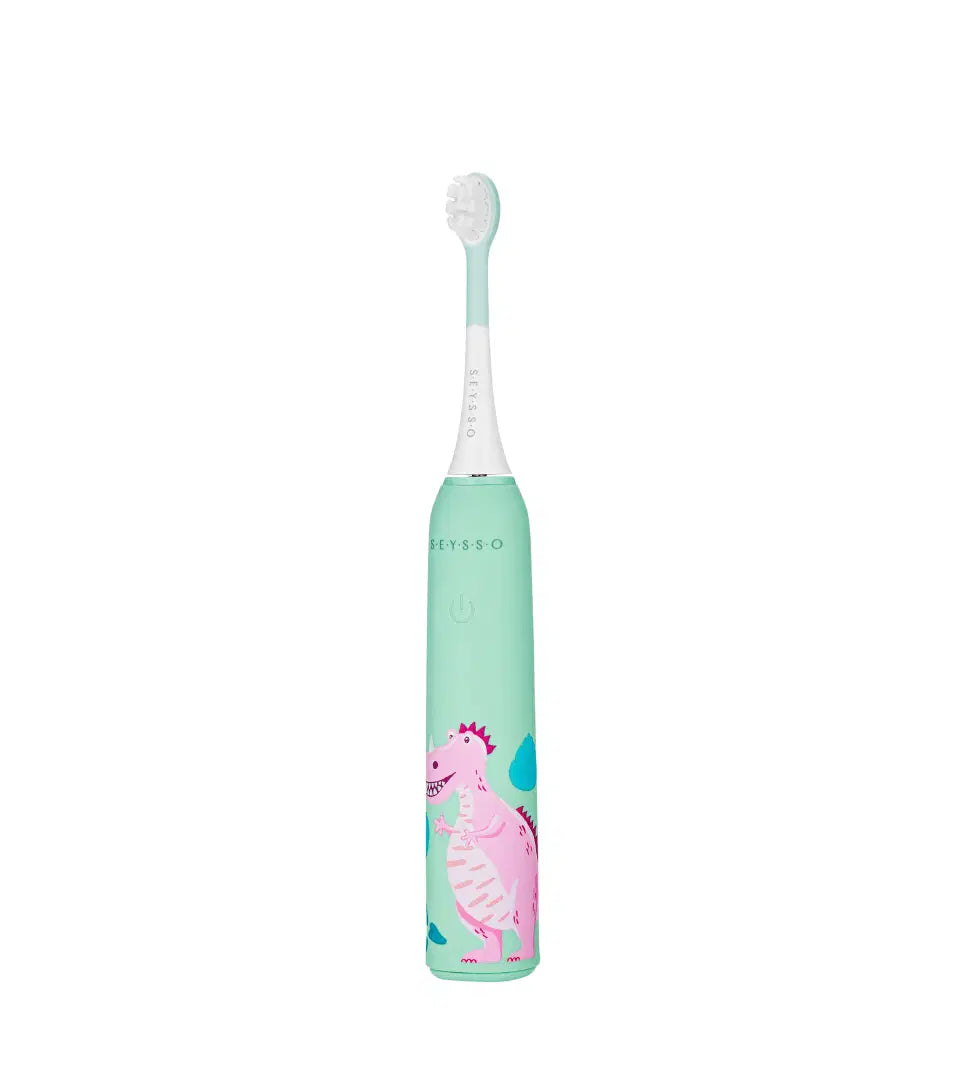 SEYSSO Kids Sonic Toothbrush – Dinosaur Coral (3–7 Years).